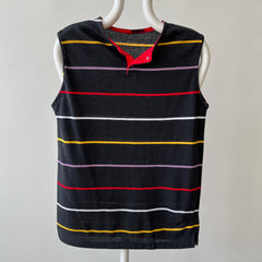 1980s Blank Striped Cut Off T-Shirt