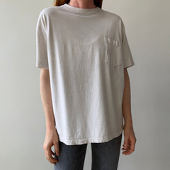 1990's Eggshell White Blank Pocket T-Shirt - OLLLLLD Banana Republic