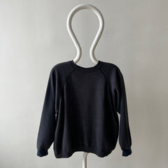 1980s Perfectly Faded Worn, Small Holes, Contrast Cuffs Dream Boat Raglan
