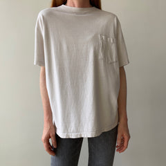 1990's Eggshell White Blank Pocket T-Shirt - OLLLLLD Banana Republic