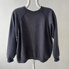 1980s Perfectly Faded Worn, Small Holes, Contrast Cuffs Dream Boat Raglan