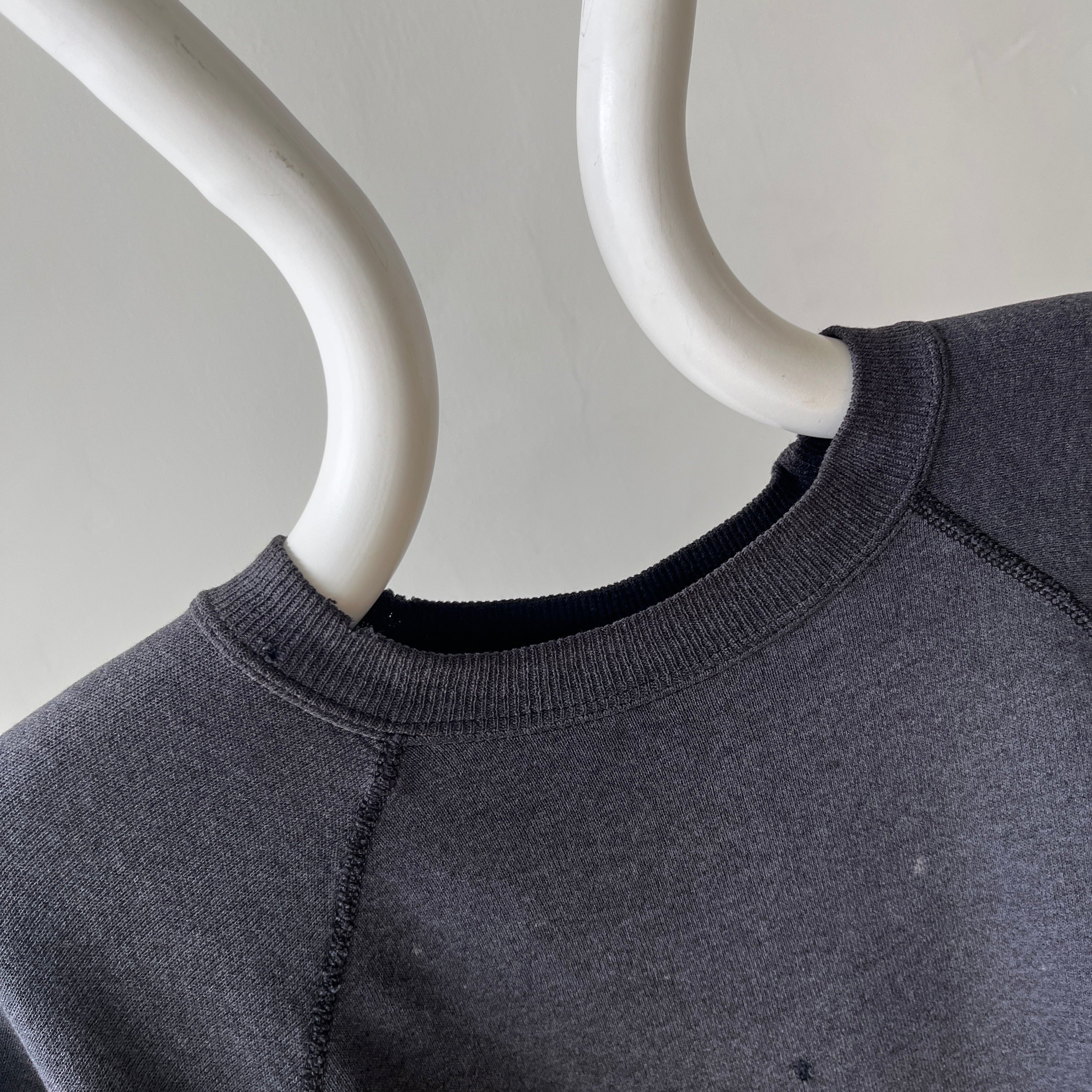 1980s Perfectly Faded Worn, Small Holes, Contrast Cuffs Dream Boat Raglan