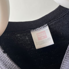 1980s Perfectly Faded Worn, Small Holes, Contrast Cuffs Dream Boat Raglan