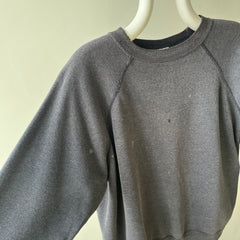 1980s Perfectly Faded Worn, Small Holes, Contrast Cuffs Dream Boat Raglan