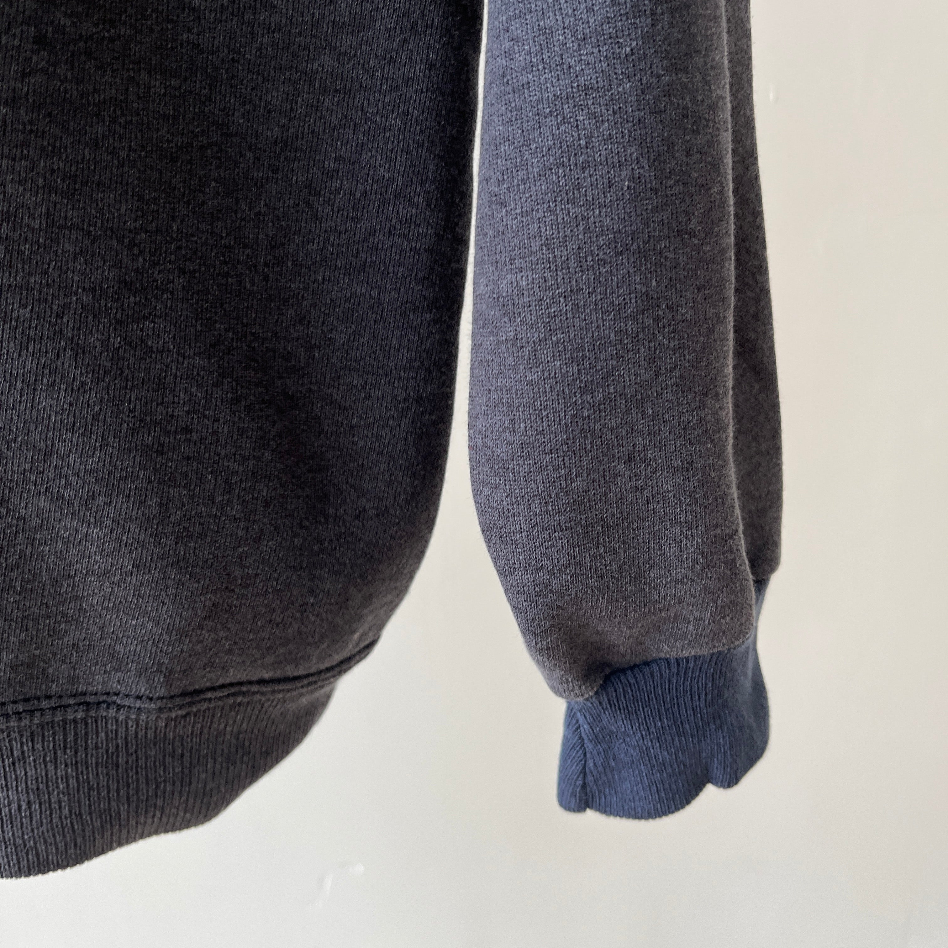1980s Perfectly Faded Worn, Small Holes, Contrast Cuffs Dream Boat Raglan