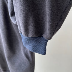 1980s Perfectly Faded Worn, Small Holes, Contrast Cuffs Dream Boat Raglan
