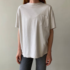 1990's Eggshell White Blank Pocket T-Shirt - OLLLLLD Banana Republic