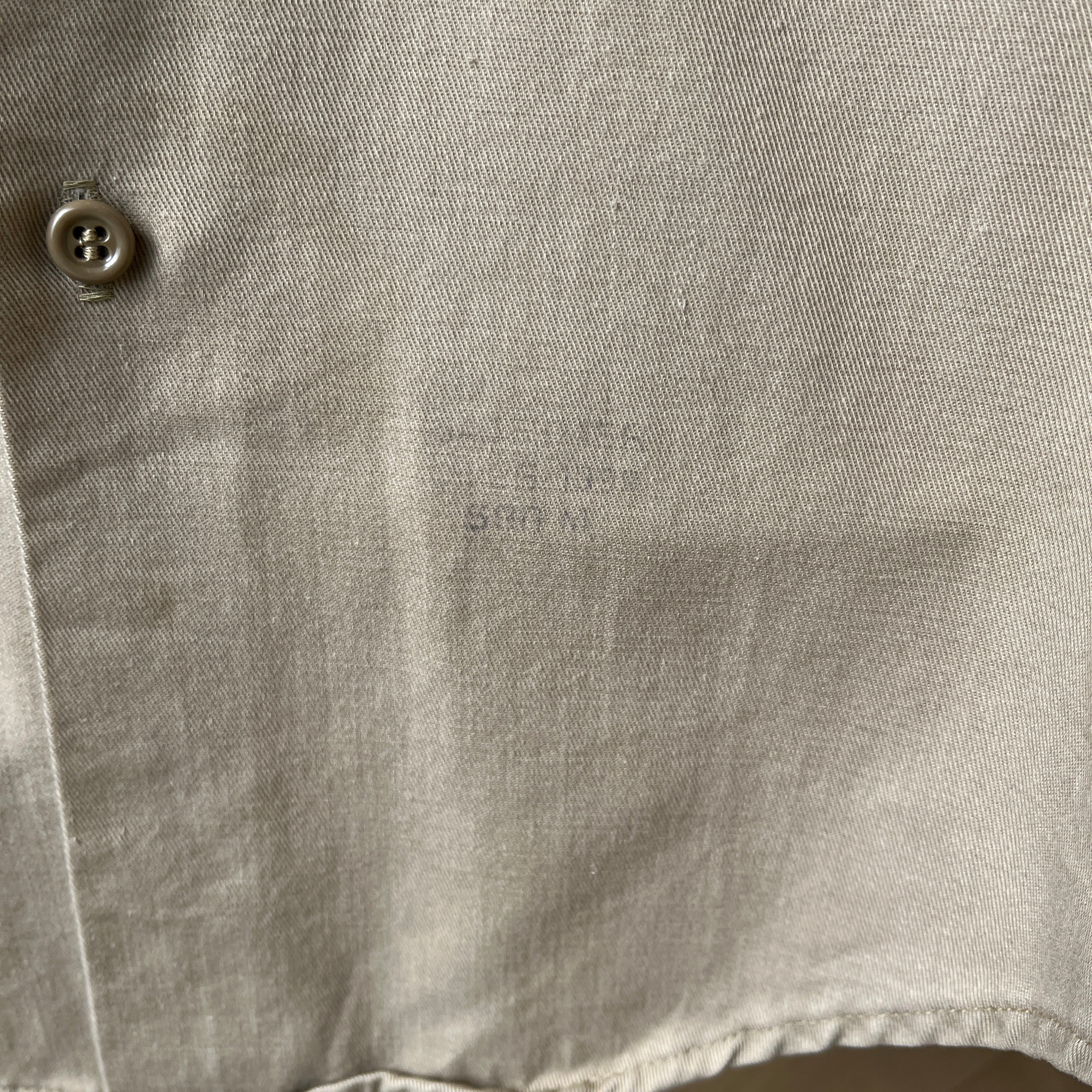1970s Big Mac by Sears Khaki Work Shirt - Heavily Stained and Worn