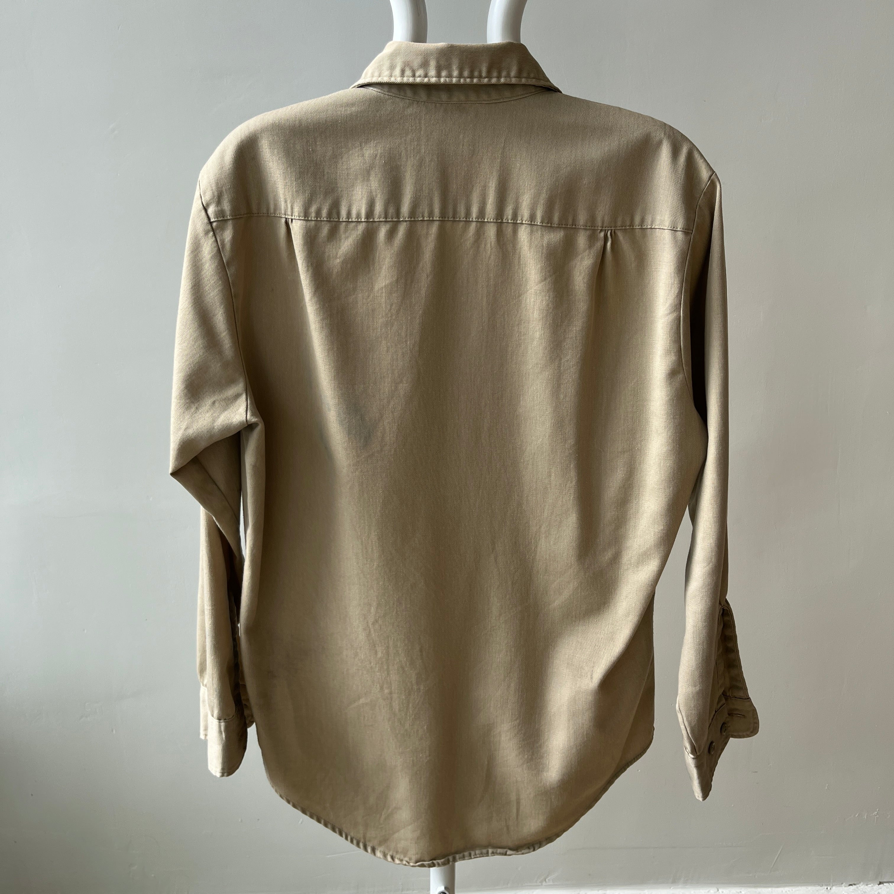 1970s Big Mac by Sears Khaki Work Shirt - Heavily Stained and Worn