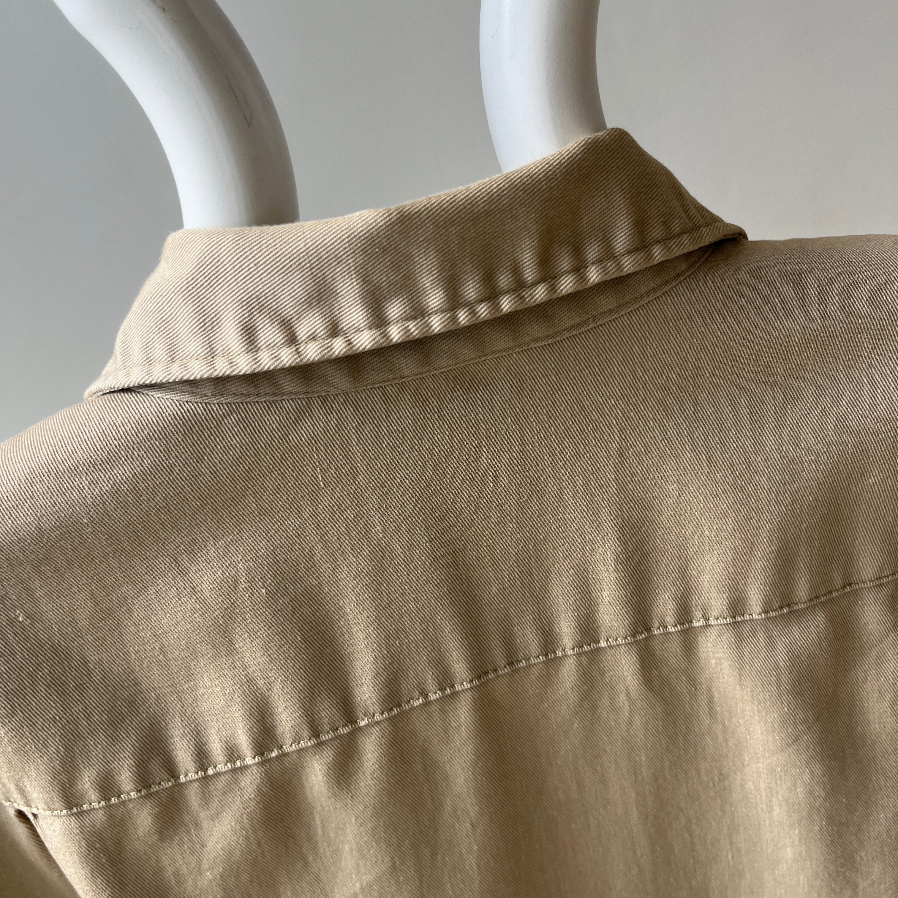 1970s Big Mac by Sears Khaki Work Shirt - Heavily Stained and Worn
