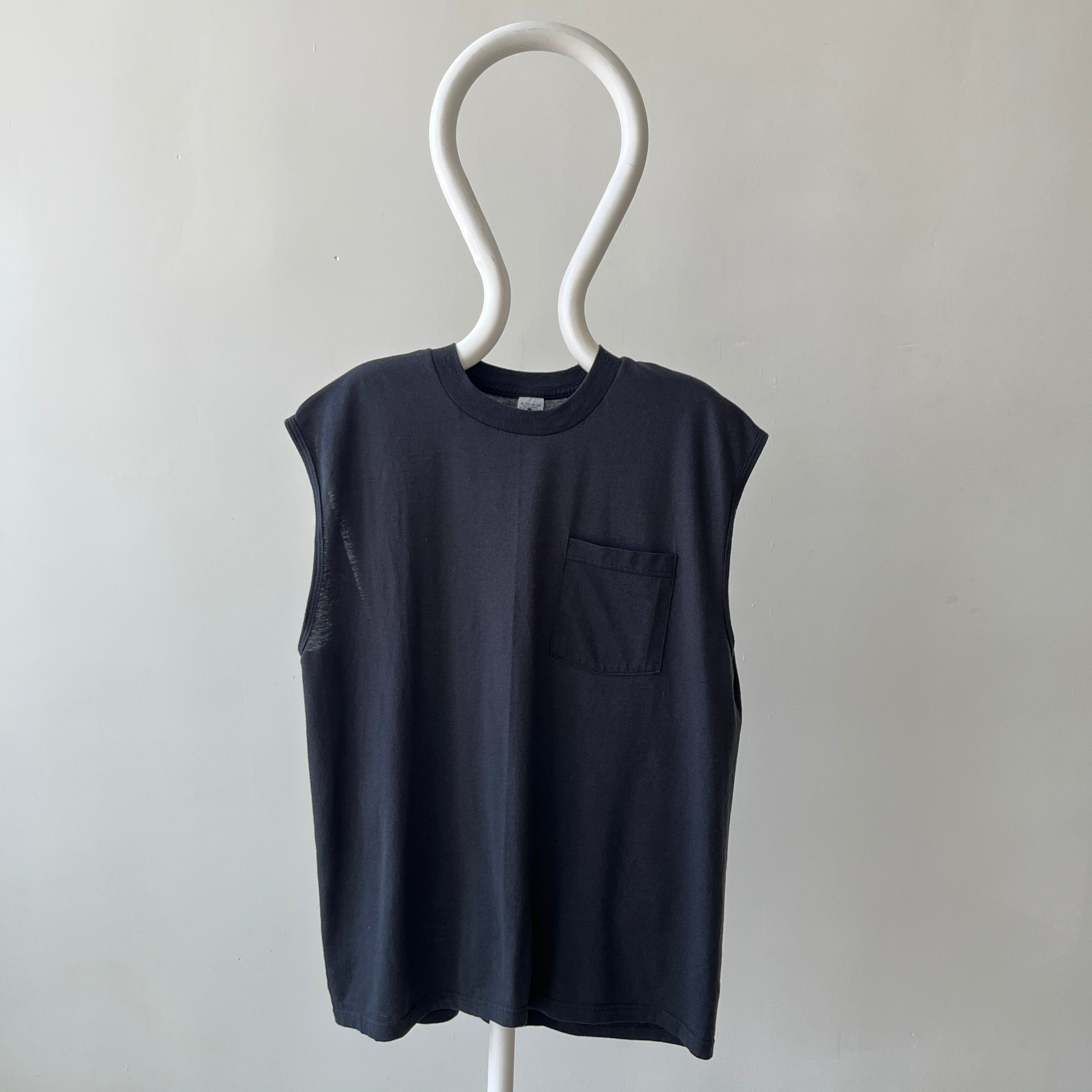 1990s Black Pocket Muscle T-Shirt - Timeless Classic