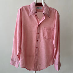 1970s/80s Red Long Sleeve Button Up