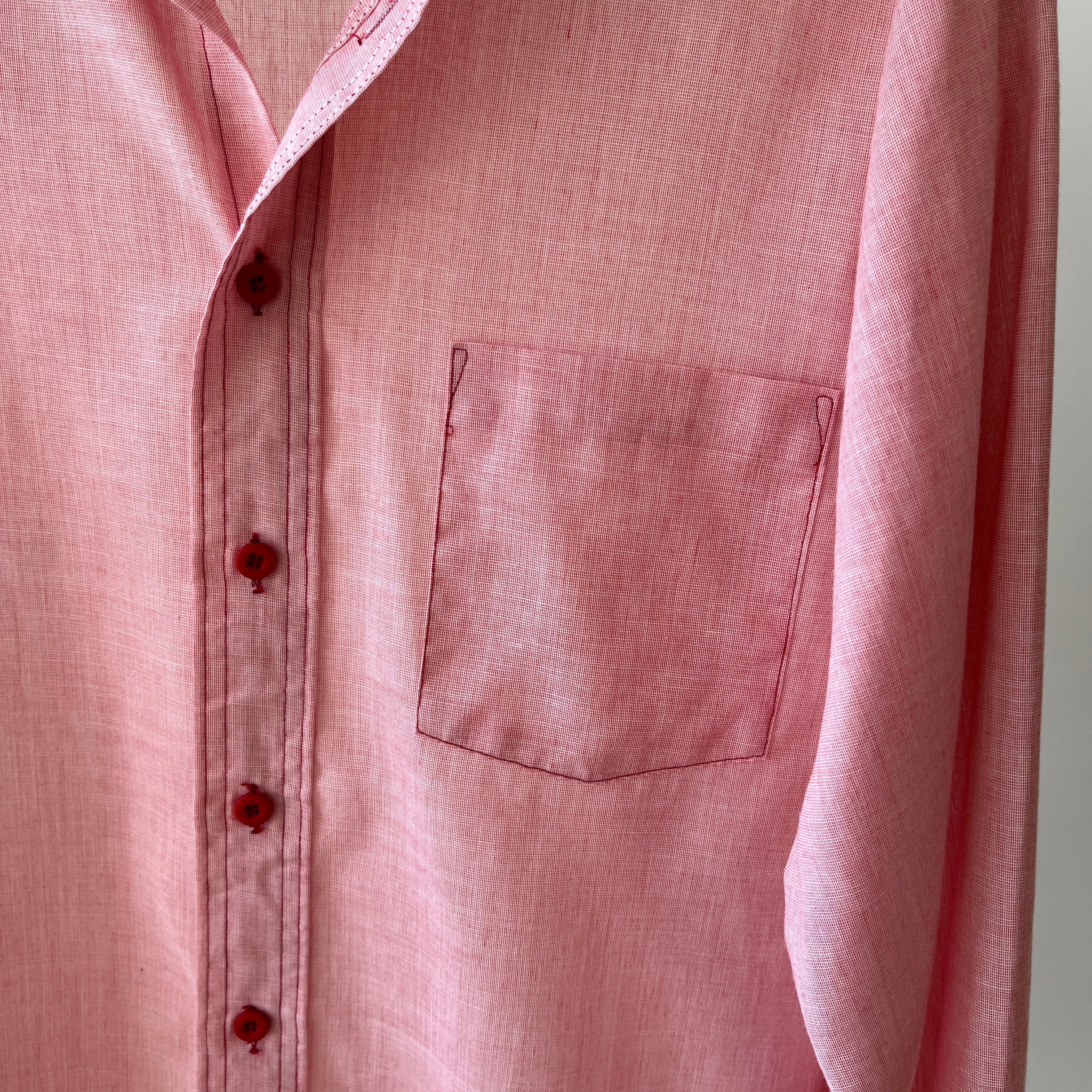 1970s/80s Red Long Sleeve Button Up