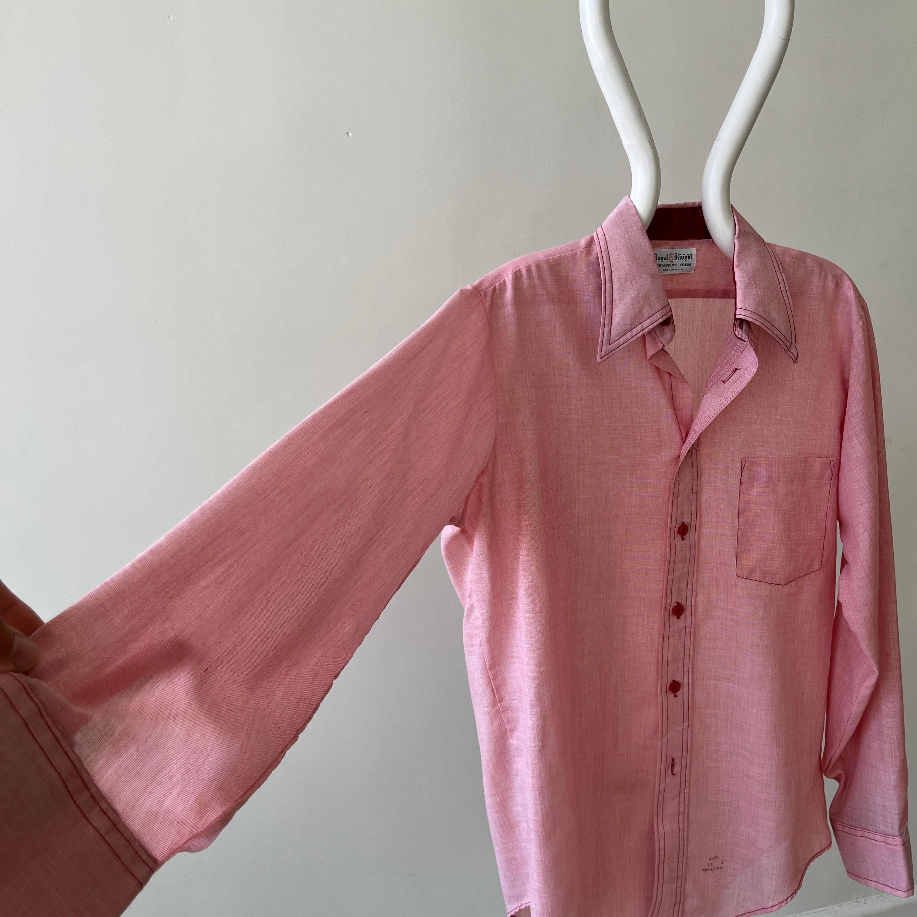 1970s/80s Red Long Sleeve Button Up