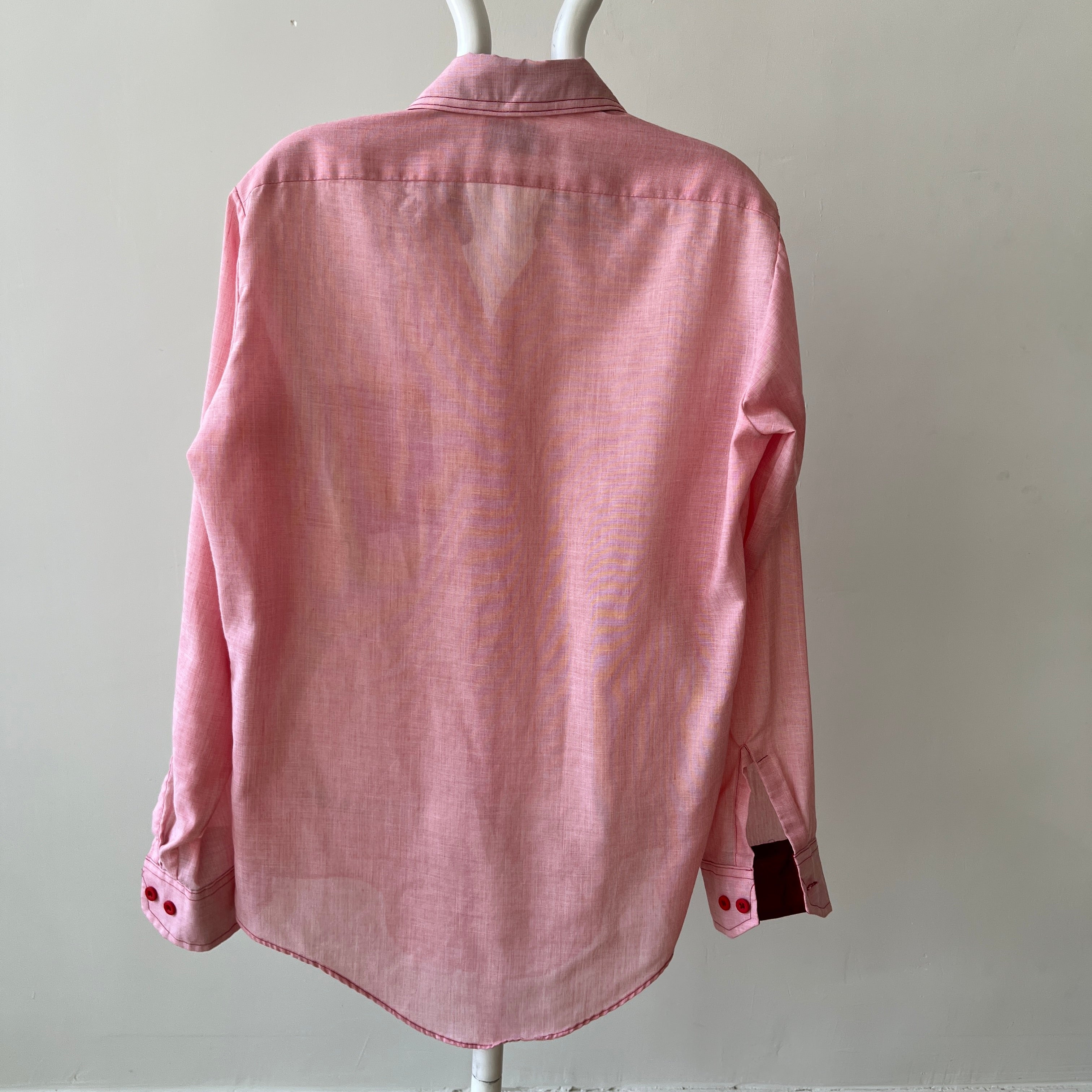 1970s/80s Red Long Sleeve Button Up