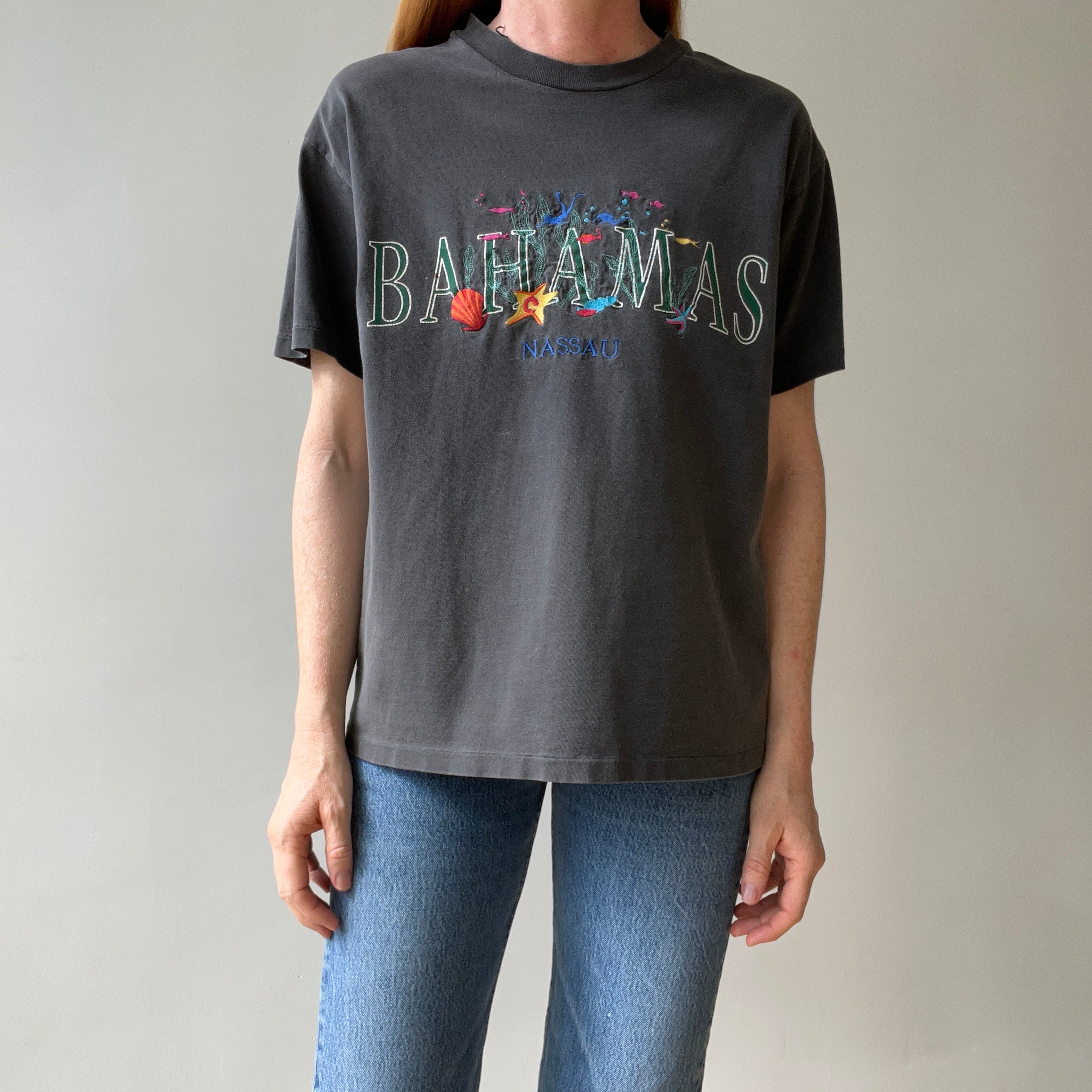 1990s Faded Black Bahamas Nassau T Shirt