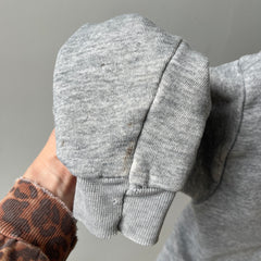 1970s Insulated Blank Gray Zip Up Hoodie - Perfectly Beat Up