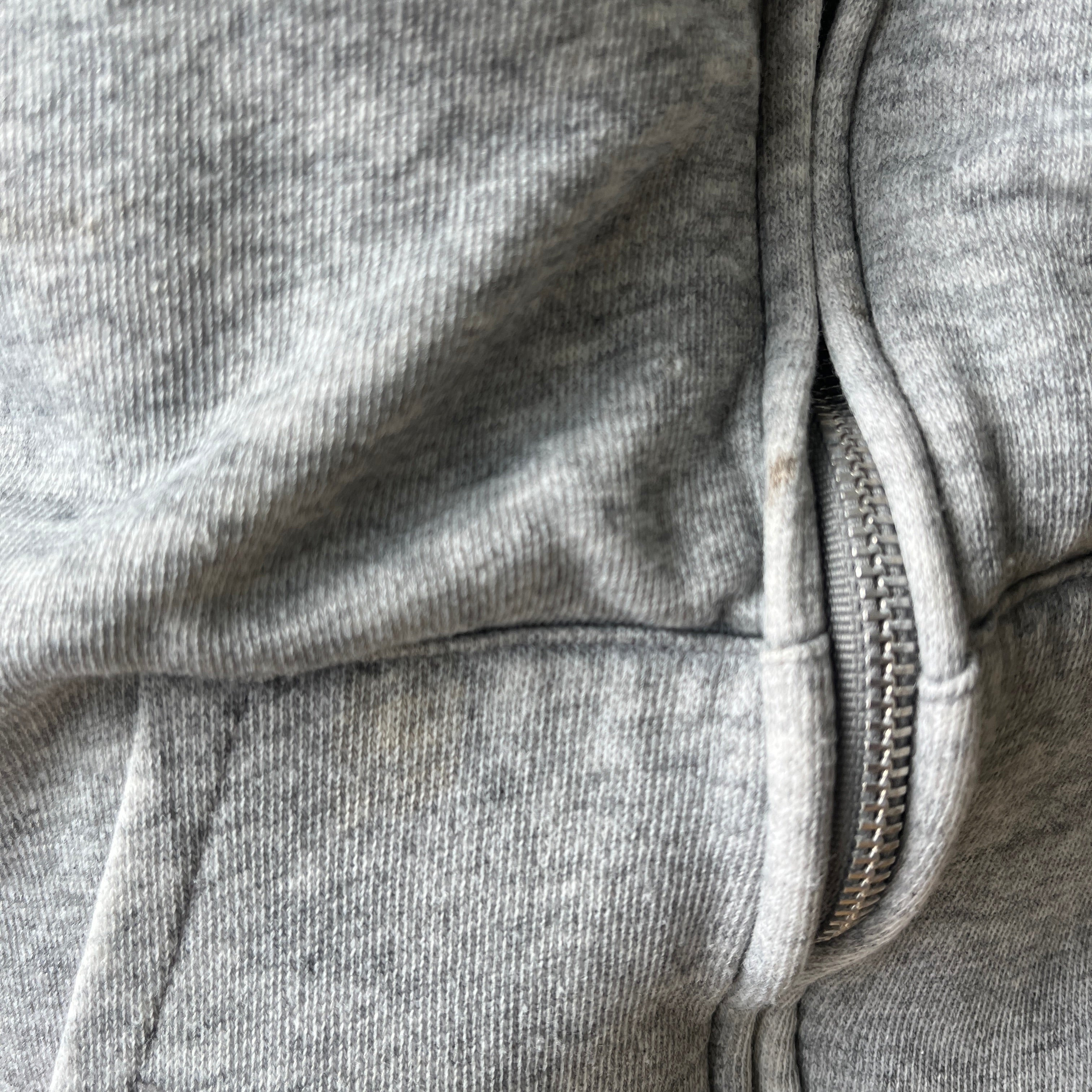 1970s Insulated Blank Gray Zip Up Hoodie - Perfectly Beat Up
