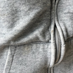 1970s Insulated Blank Gray Zip Up Hoodie - Perfectly Beat Up