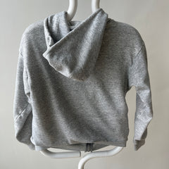 1970s Insulated Blank Gray Zip Up Hoodie - Perfectly Beat Up