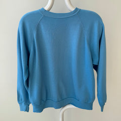 1970/80s Thin and Slouchy Sky Blue Sweatshirt - !!!!