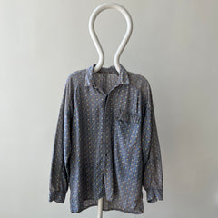 1980s Geometric Print Button Down Shirt