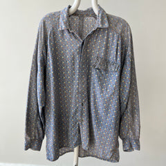1980s Geometric Print Button Down Shirt