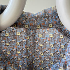 1980s Geometric Print Button Down Shirt