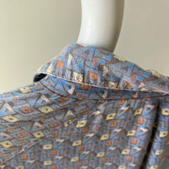 1980s Geometric Print Button Down Shirt