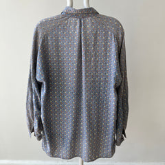 1980s Geometric Print Button Down Shirt