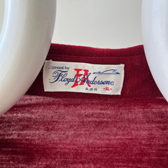 1950s Dark Red Cotton Rockabilly Button Down Shirt