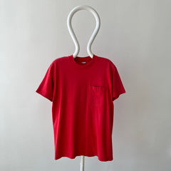 1980s Blank Red Pocket T