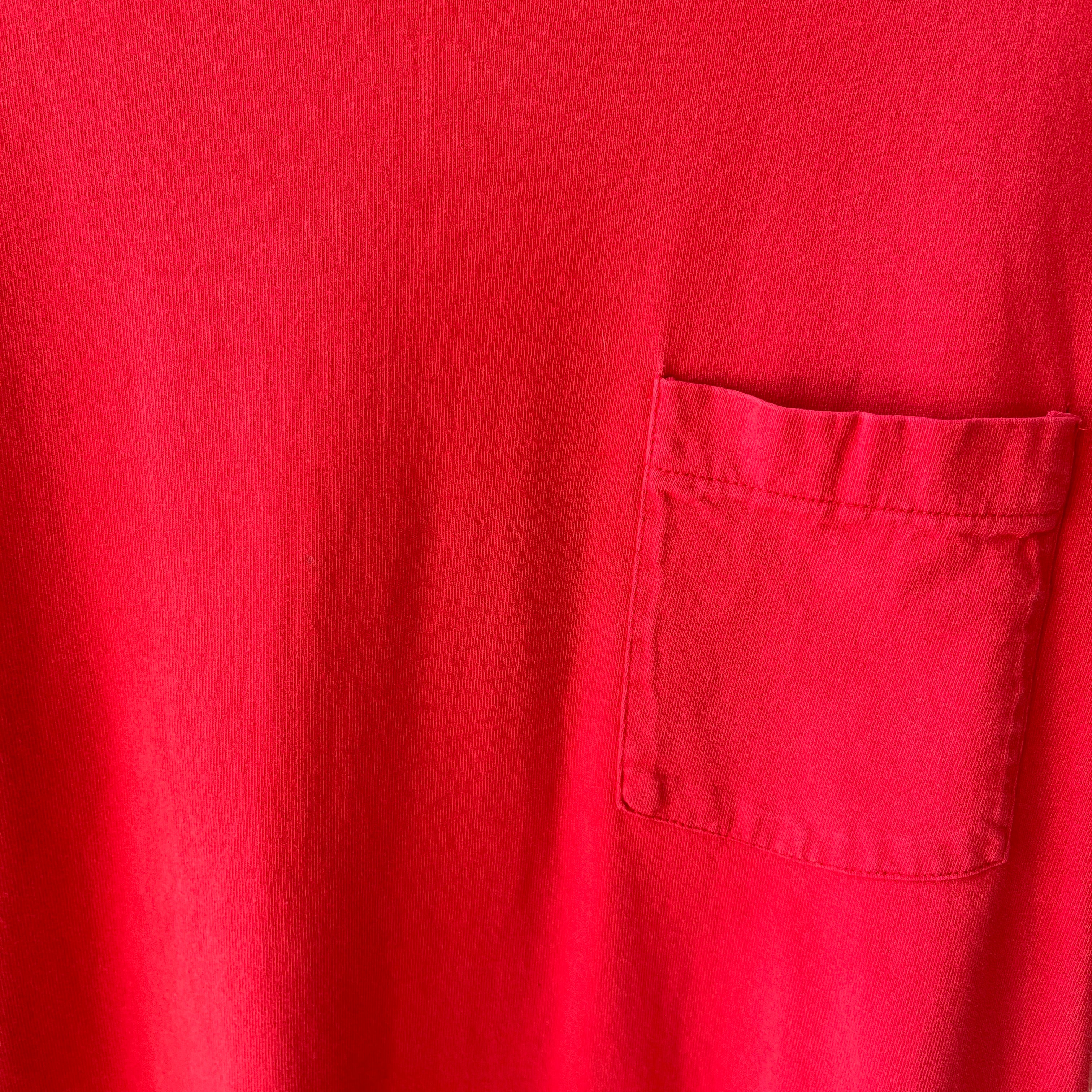 1980s Blank Red Pocket T