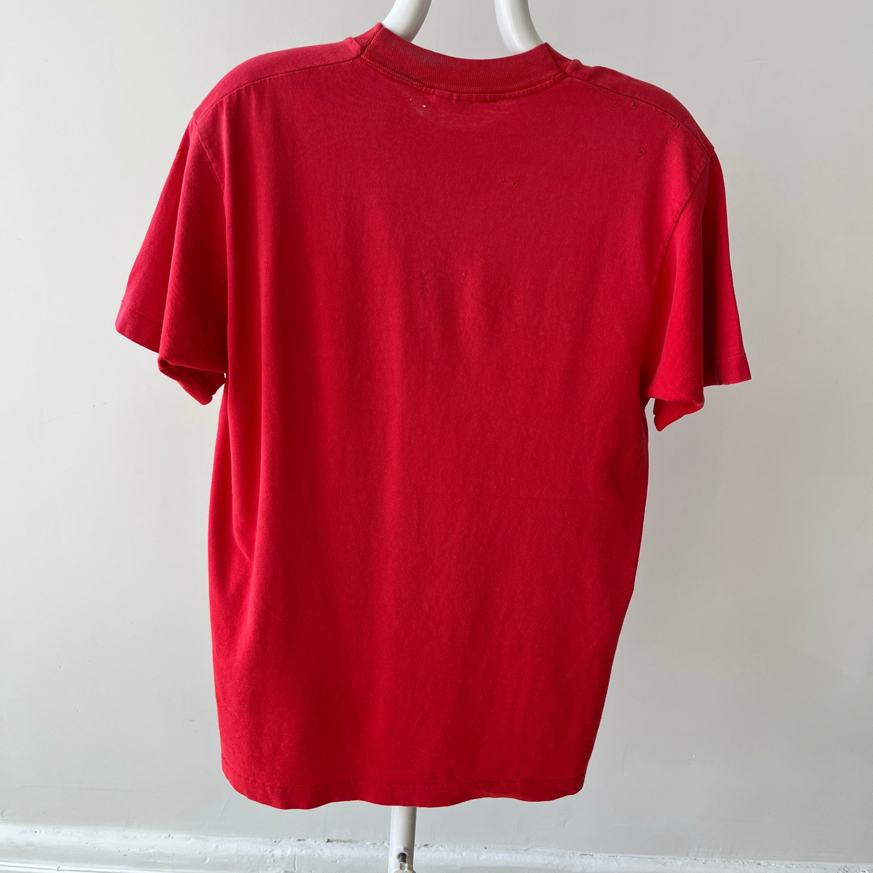 1980s Blank Red Pocket T