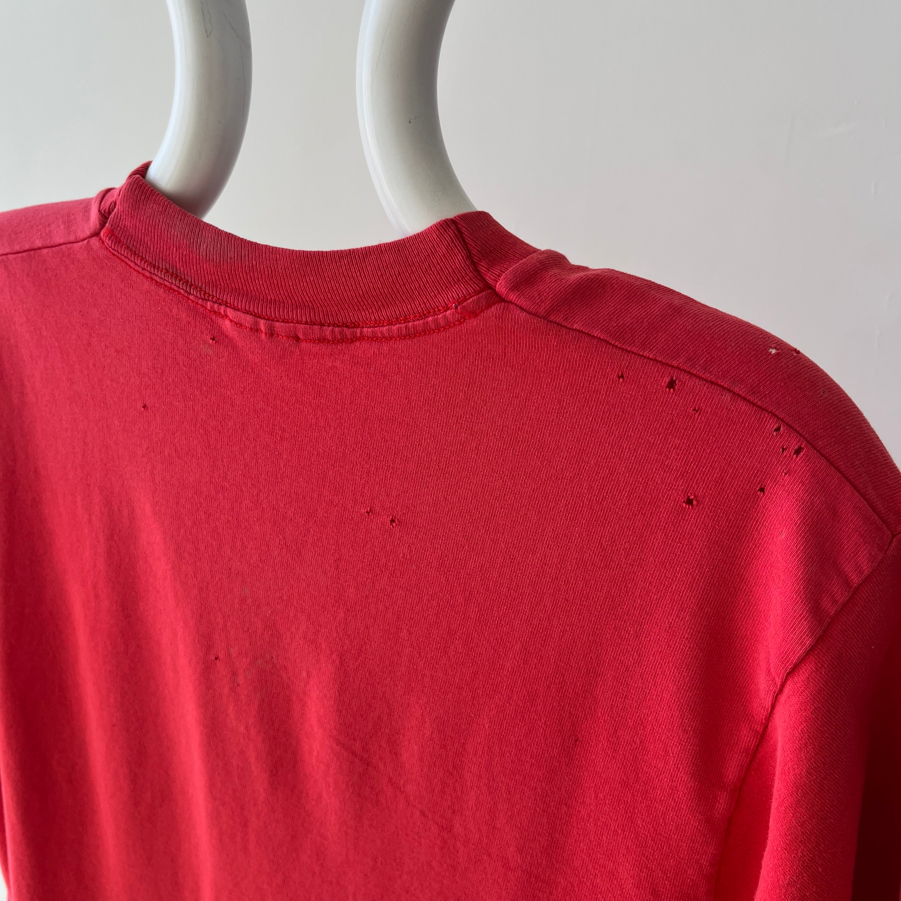 1980s Blank Red Pocket T