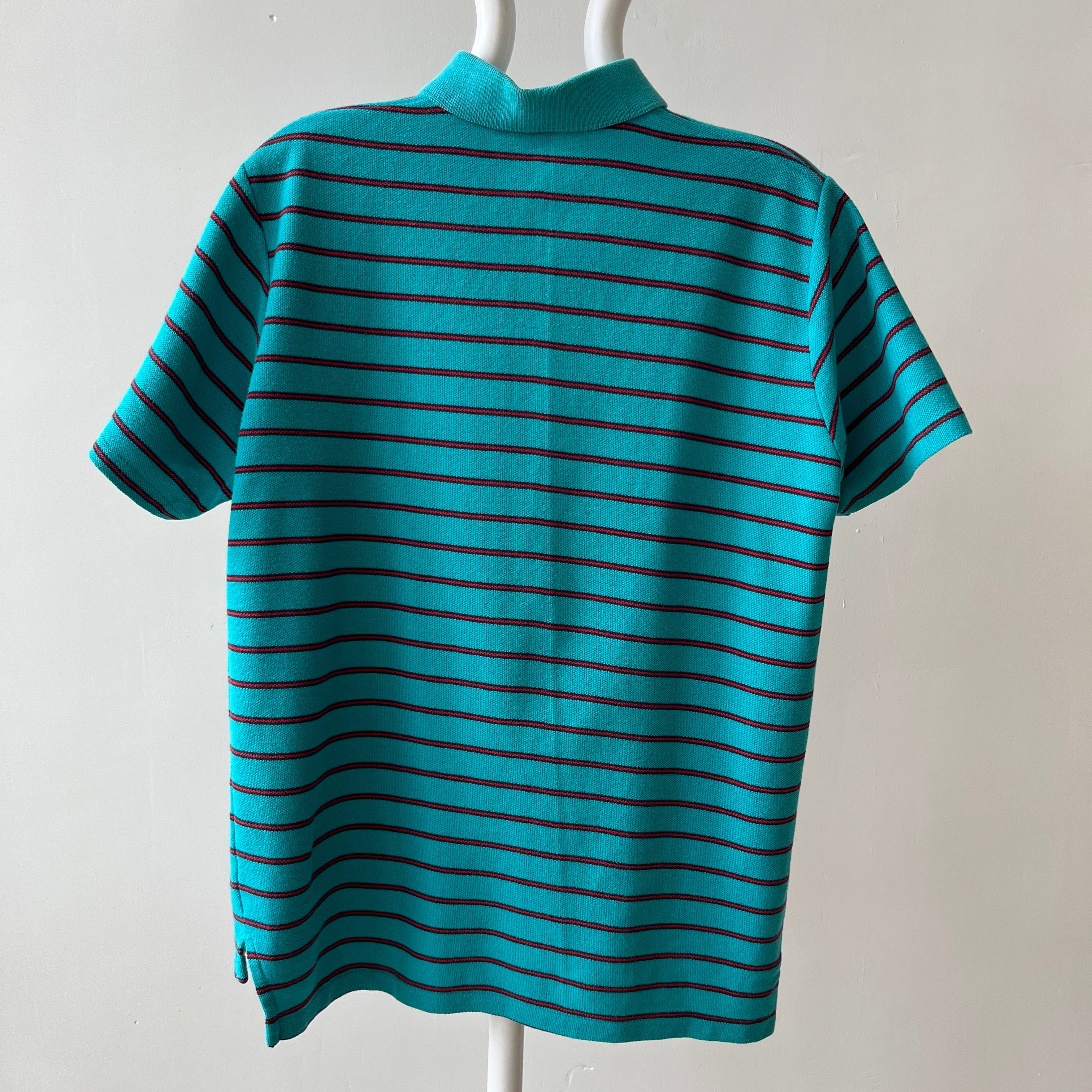 1980s USA Made Striped LL Bean Polo T-Shirt - !!!