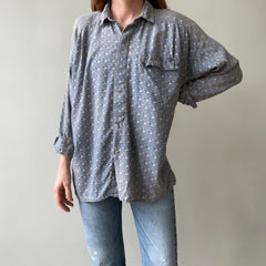 1980s Geometric Print Button Down Shirt