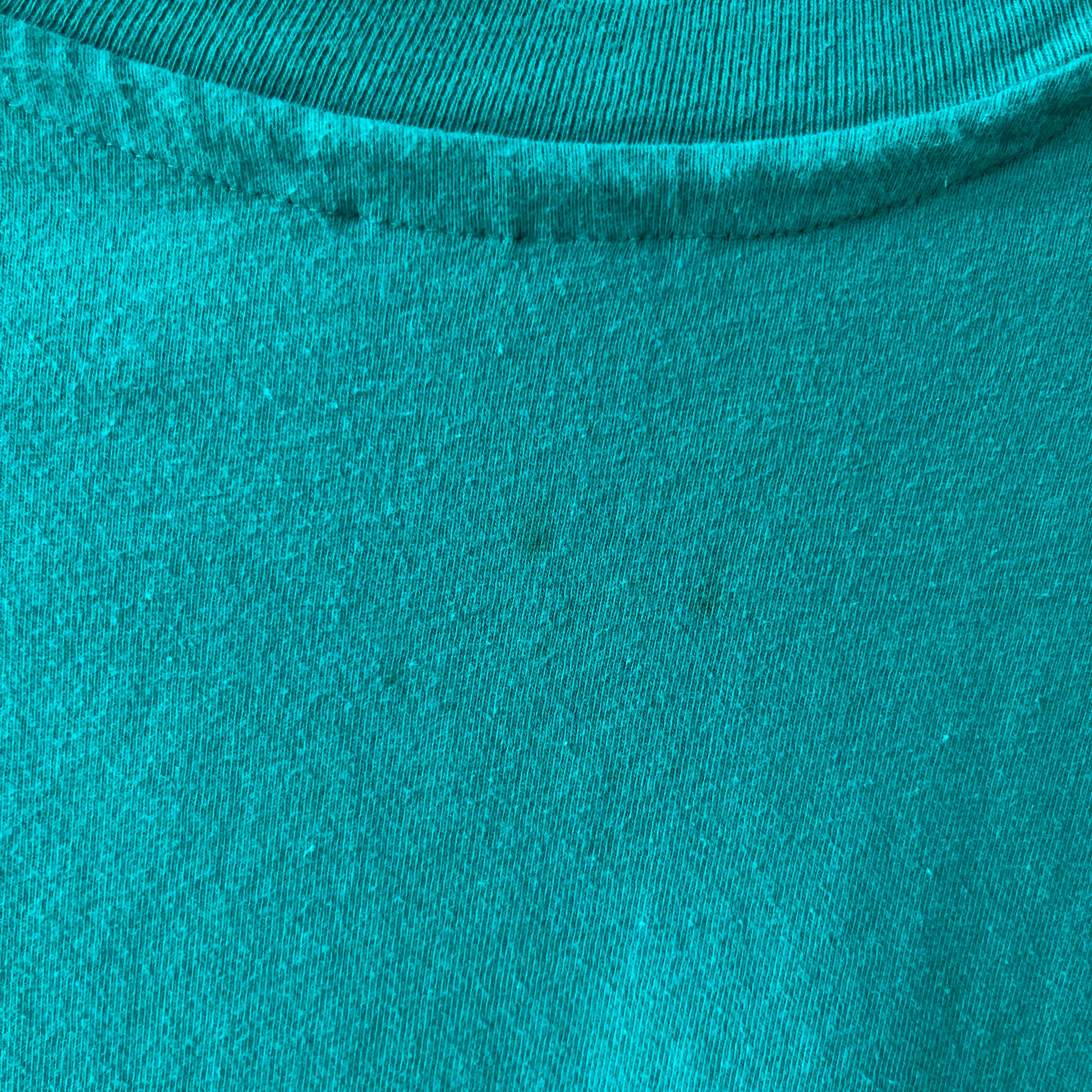 1990s Blank Teal Long Sleeve T-Shirt by Hanes