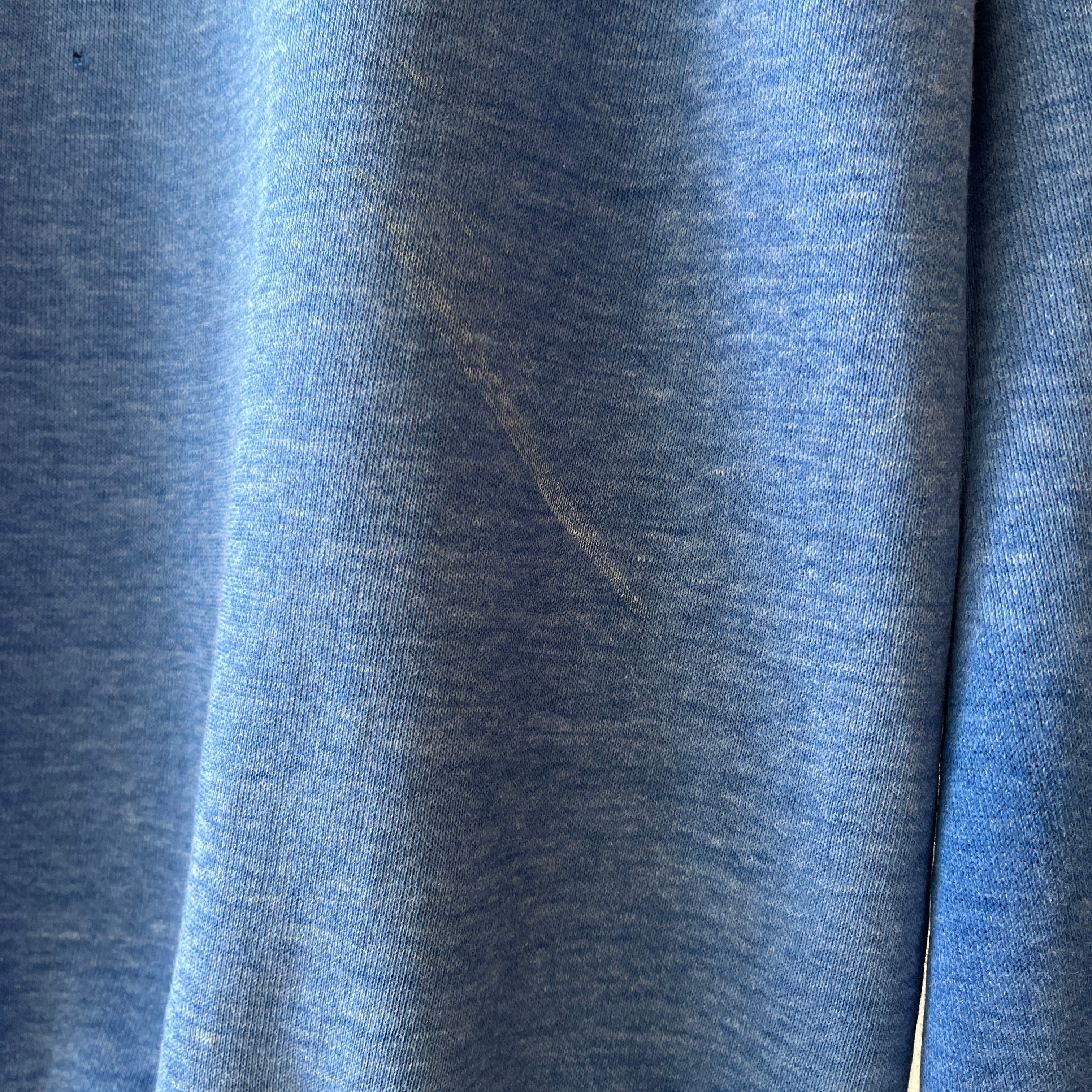 1970s Faded Graphic Sweatshirt - Chimpanzee/Monkey with a Broom? Pop Culture