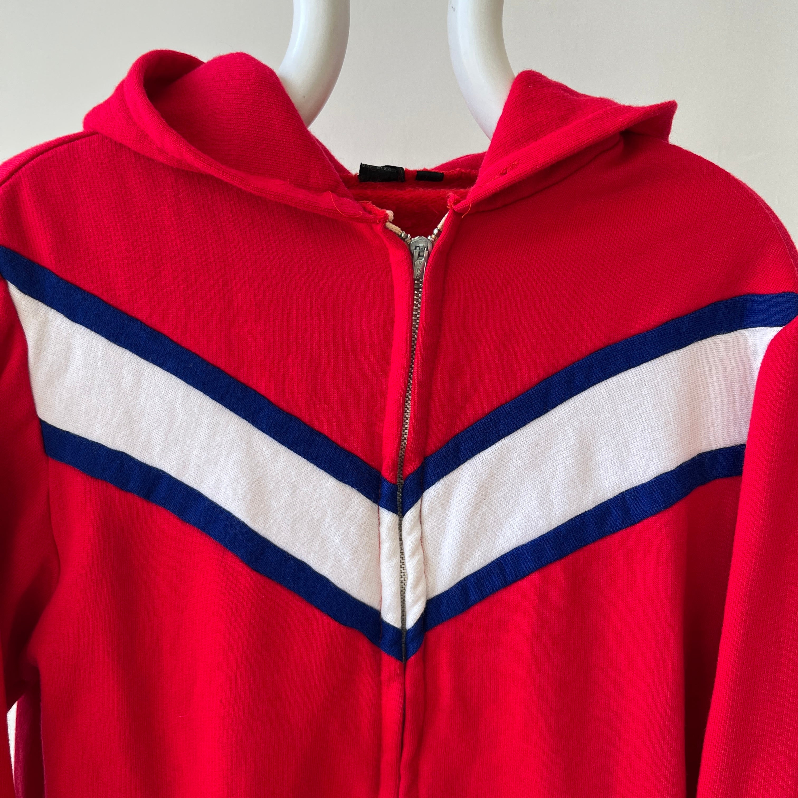 1970s Red Zip Up Hoodie