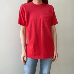 1980s Blank Red Pocket T