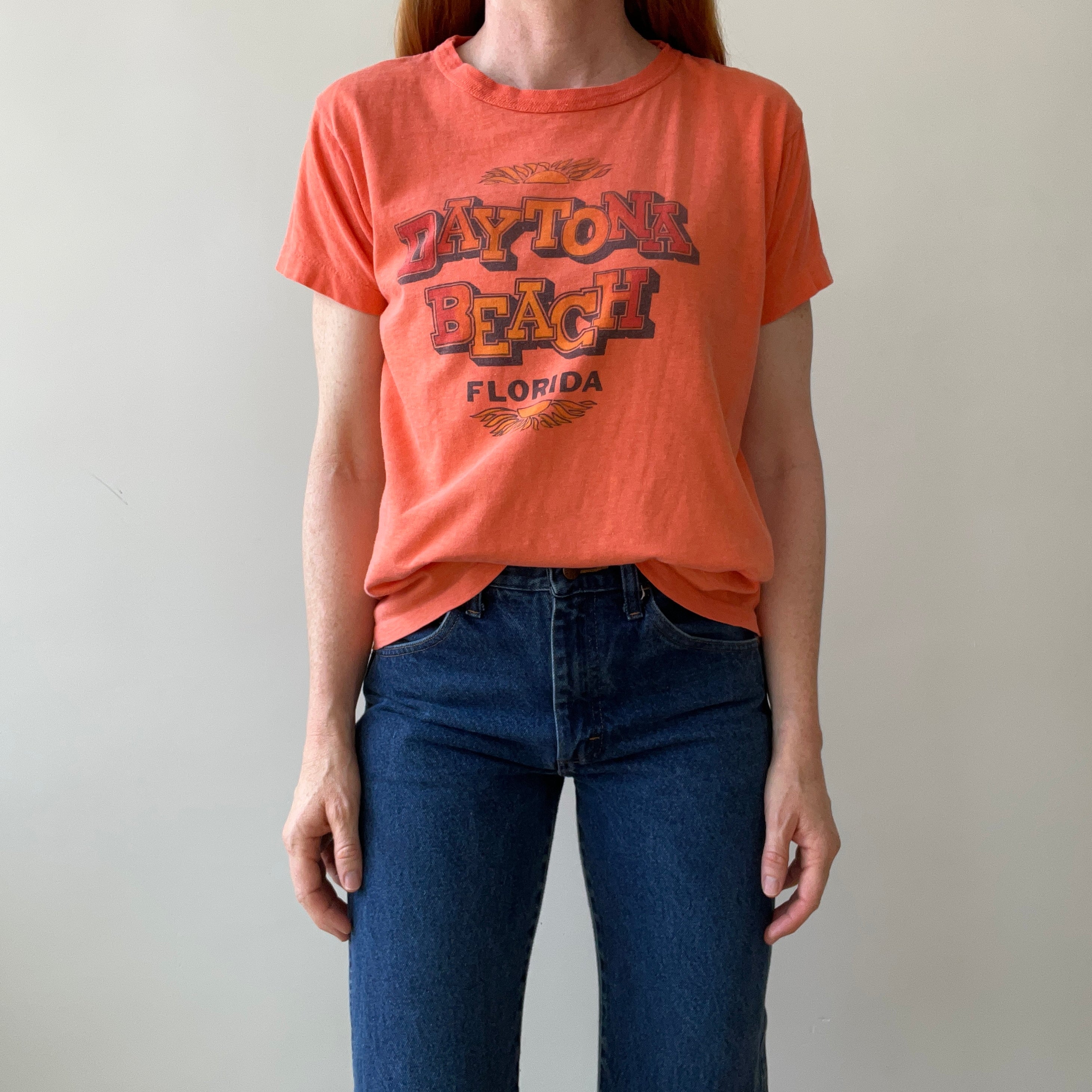 1960s/70s Daytona Beach Florida T-Shirt !!!!!! (The Fit on THIS)