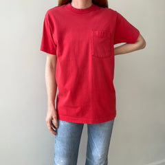1980s Blank Red Pocket T