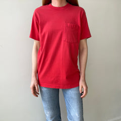 1980s Blank Red Pocket T