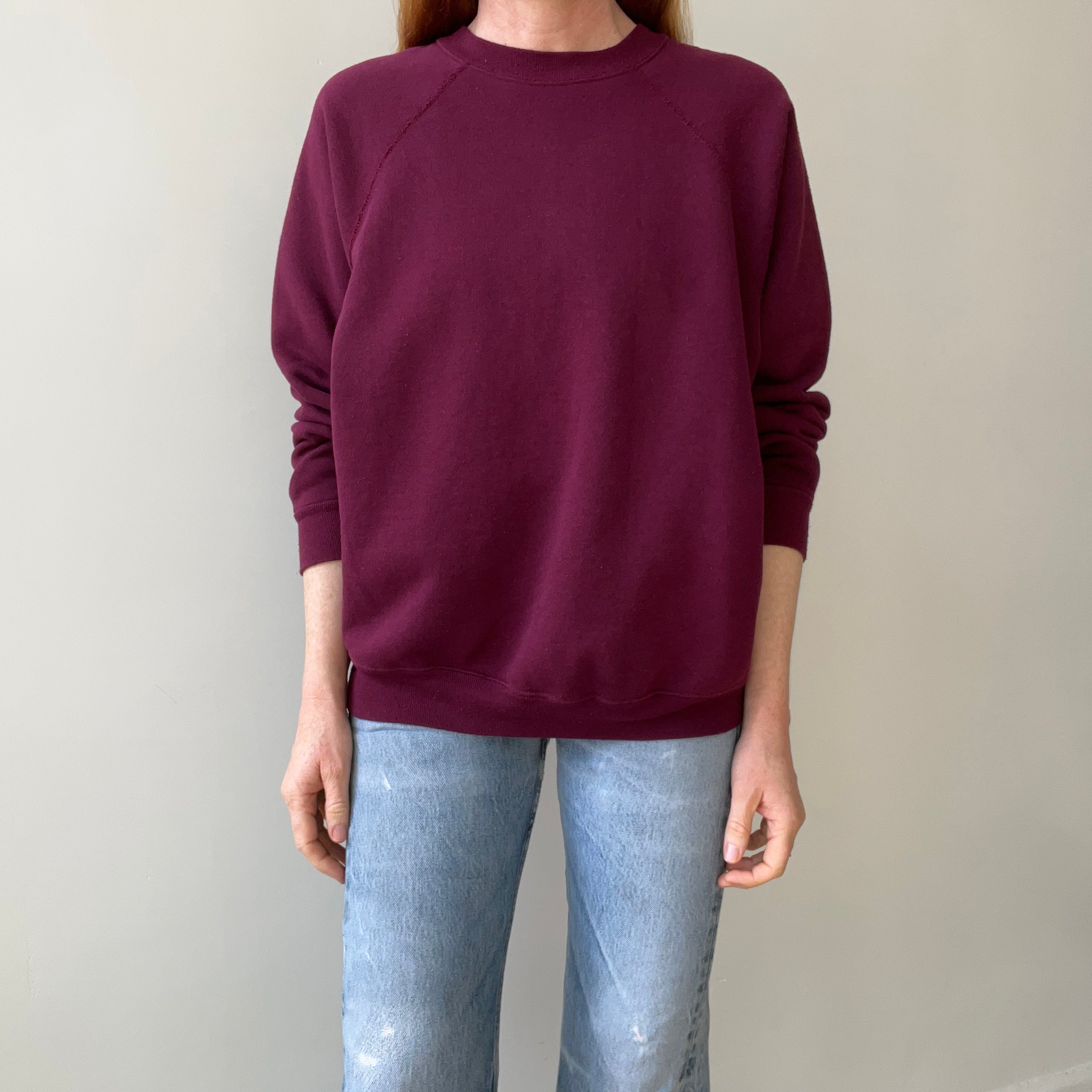 1970s/80s Blank Burgundy Sweatshirt