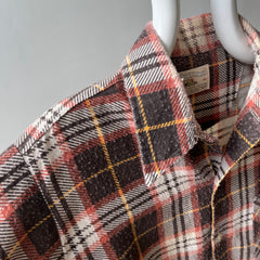 1970s Northway Single Sided Soft and Slouchy Lightweight Brown Flannel