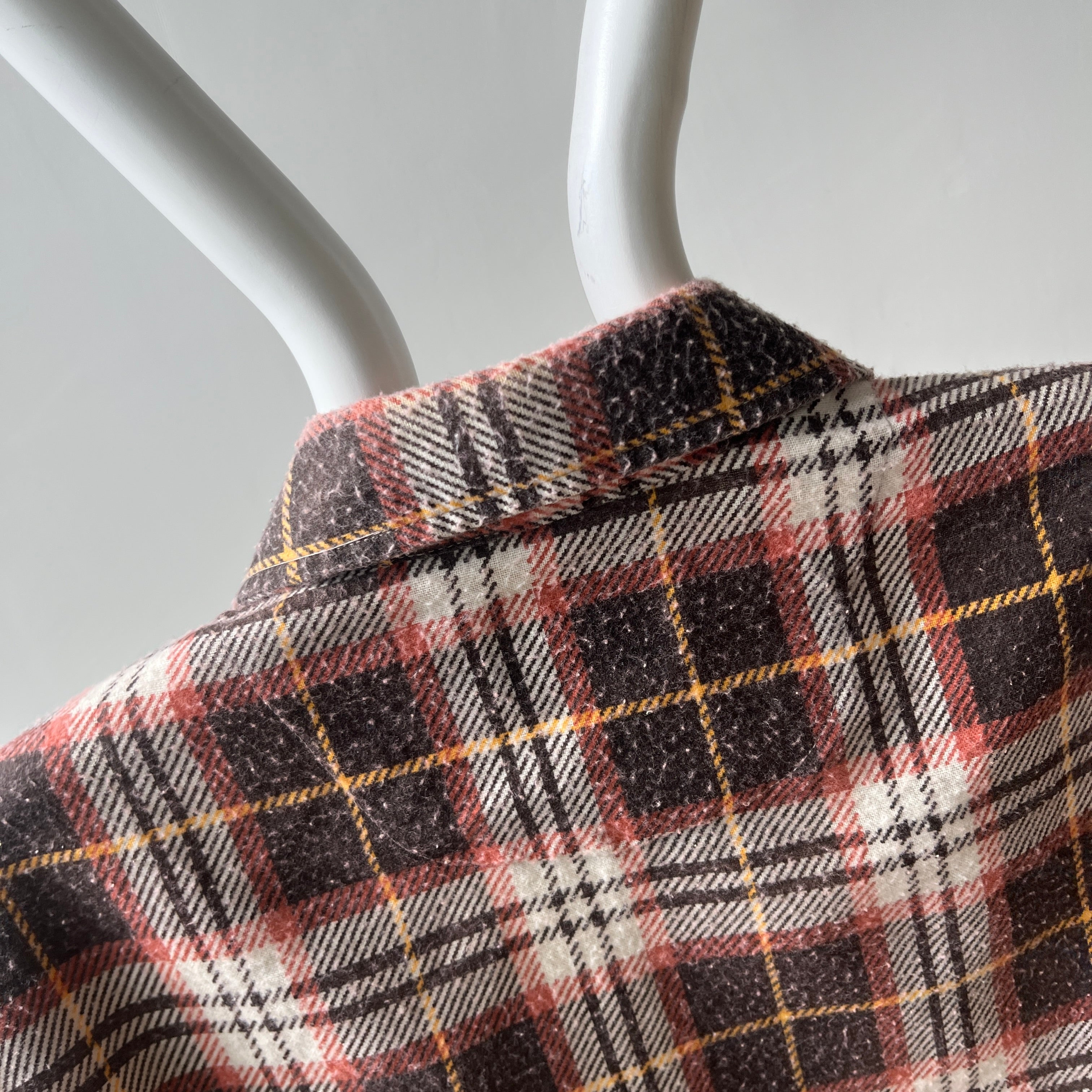 1970s Northway Single Sided Soft and Slouchy Lightweight Brown Flannel