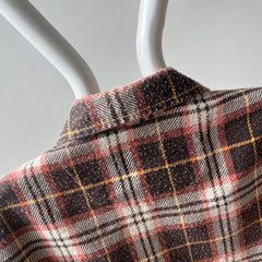 1970s Northway Single Sided Soft and Slouchy Lightweight Brown Flannel