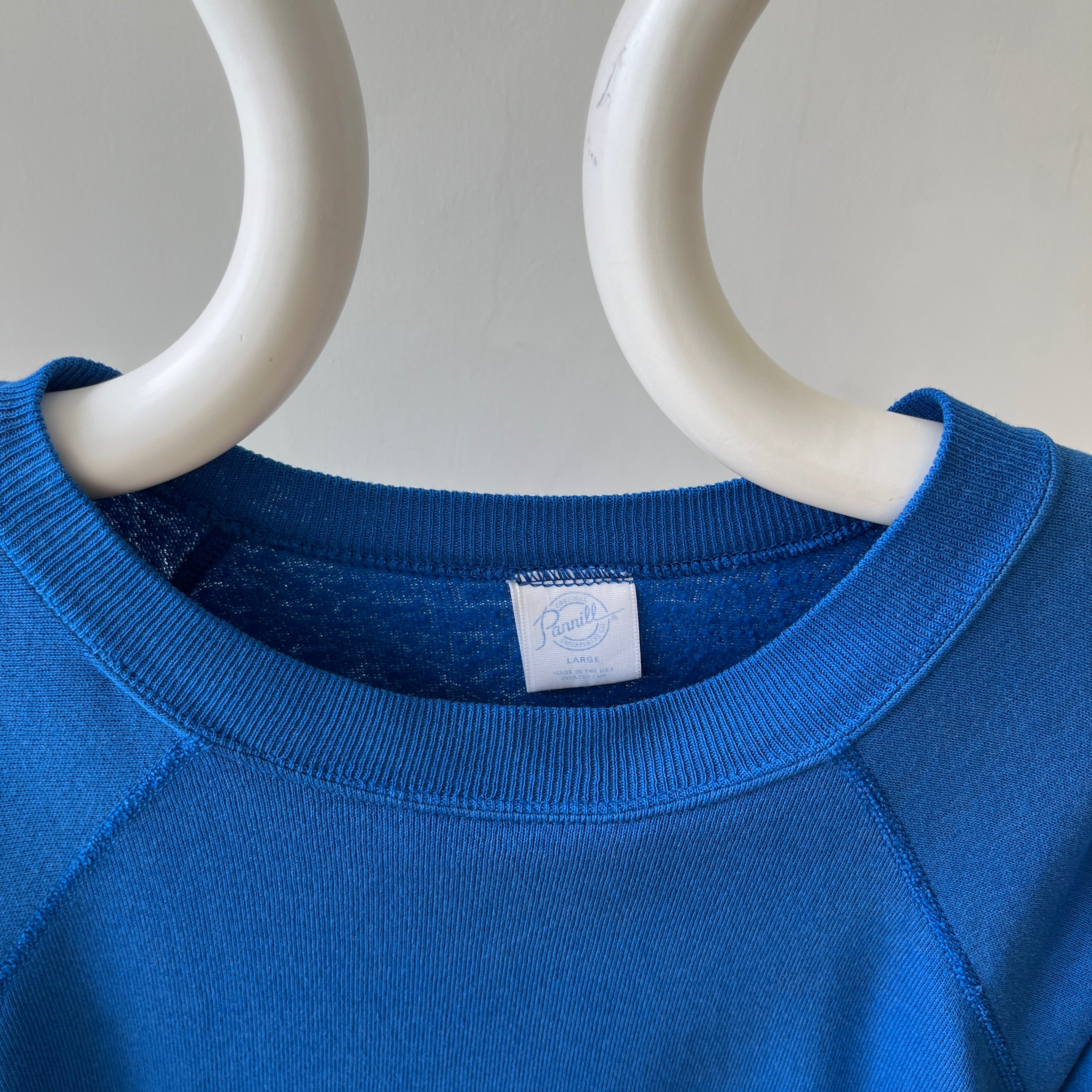 1990s Blank Blue Repaired Sweatshirt
