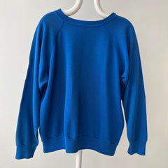1990s Blank Blue Repaired Sweatshirt